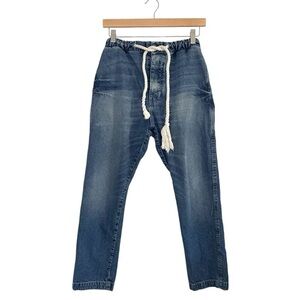 Dr. Collectors Drop Crotch Denim Pant Braided Rope Waist Low Slung Jeans Small
